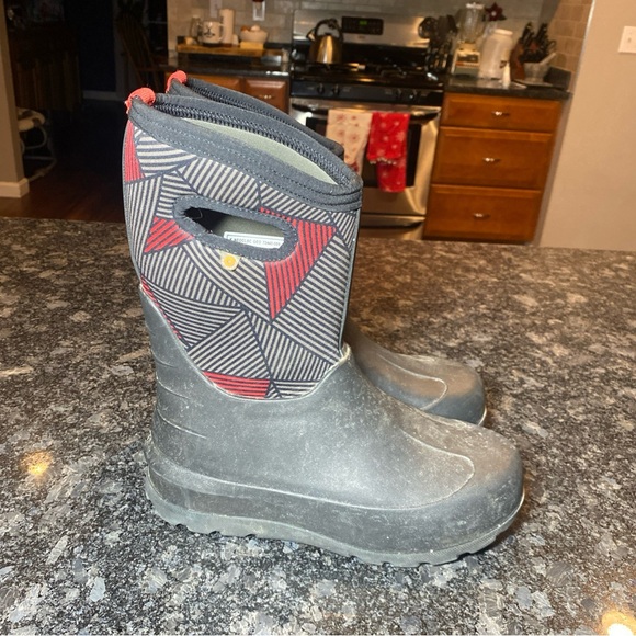 Bogs Neo Classic Geo Handle Rain Boots Youth Kids Size 6 - Picture 10 of 11